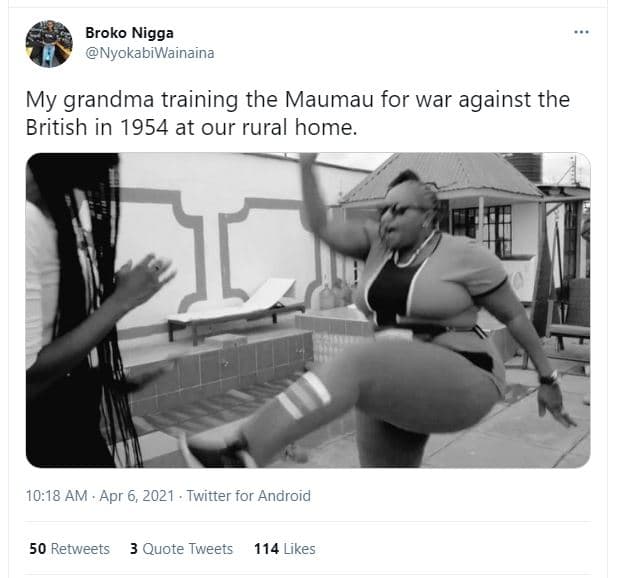 Broko nigga nyokabiwainaina my grandma training the maumau for war against the b