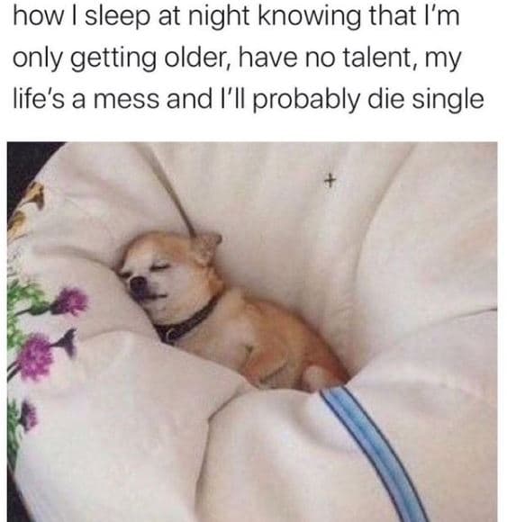 How sleep at night knowing that l'm only getting older have no talent, my life's