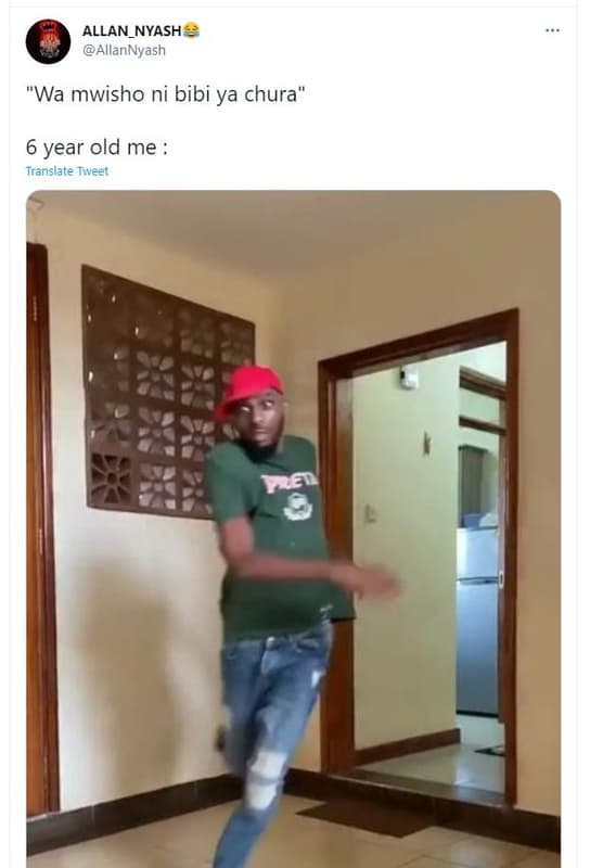 Allan_nyash allannyash 'wa mwisho ni bibi ya chura year old me translate tweet