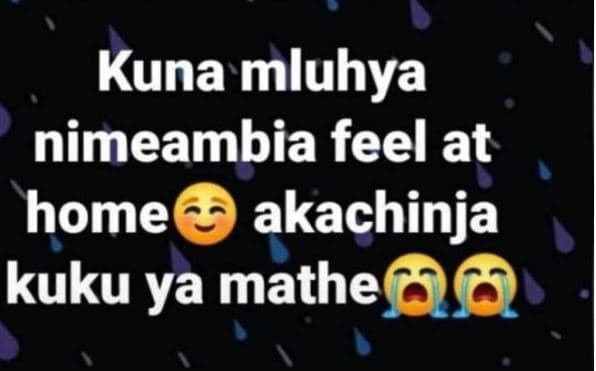 Kuna mluhya nimeambia feel at home akachinja kuku ya mathe