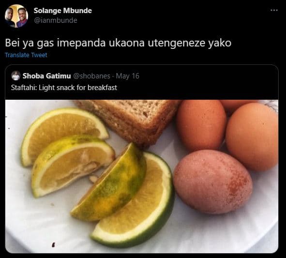 Solange mbunde ianmbunde bei ya gas imepanda ukaona utengeneze yako translate tw