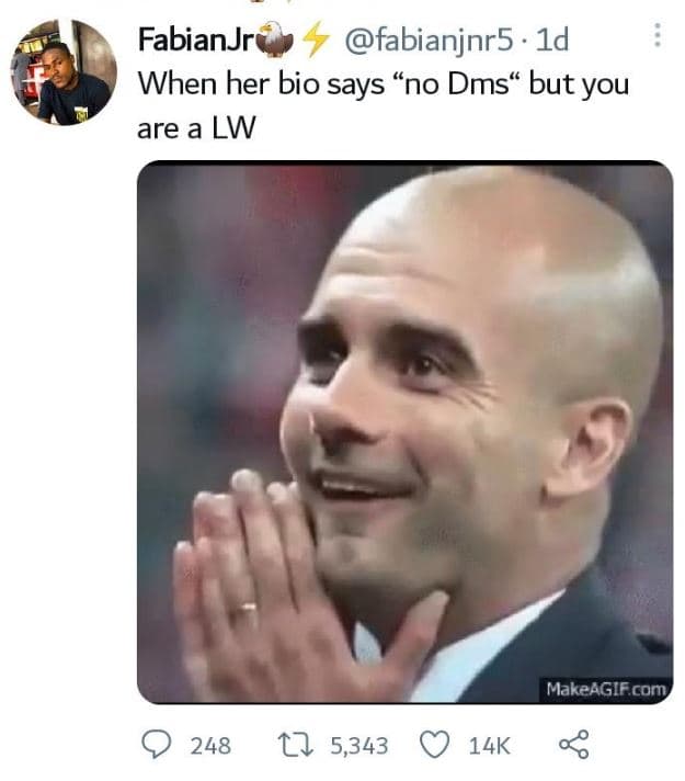 Fabianjr fabianjnr5 1d when her bio says no dms but you are a lw makeagif com 24