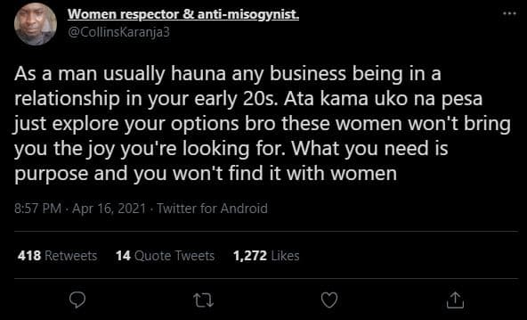 Women respector lantimisogynist collinskaranja3 as a man usually hauna any busin