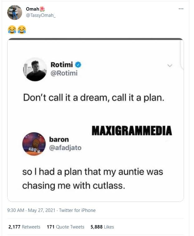 Omah tassyomah _ rotimi rotimi don't call it a dream, call it a plan. maxigramme