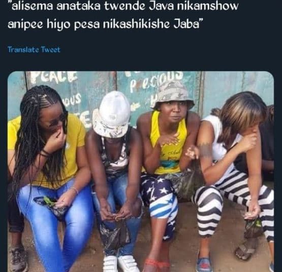 'alisema anataka twende java nikamshow anipee hiyo pesa nikashikishe jaba transl