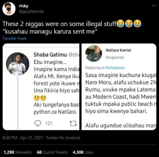 Rcky guylikericky these 2 niggas were on some illegal stuffc kusahau managu karu