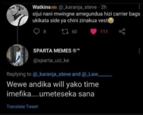 Watkins karanla_steve 2h sljul nanl mwingne amegundua hizl carrier bags ukikala