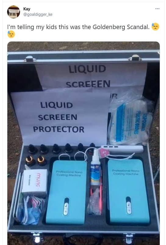 Kay goaldigger_ke fm telling my kids this was the goldenberg scandal. liquid scr