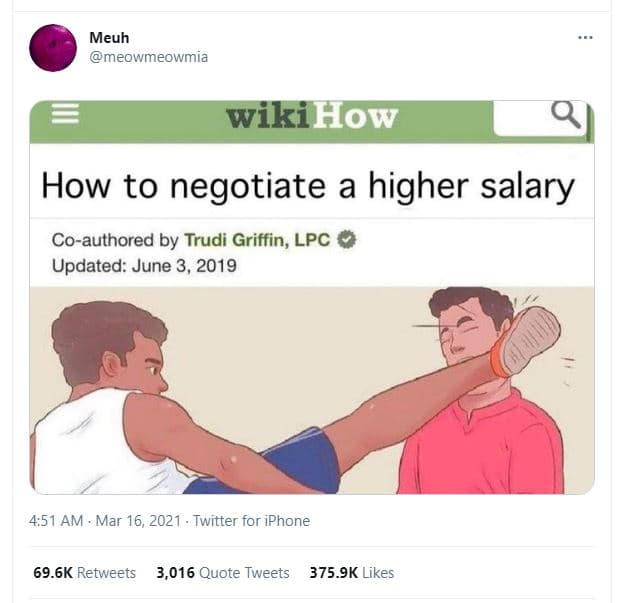 Meuh meowmeowmia wikihow how to negotiate a higher salary coauthored by trudi gr