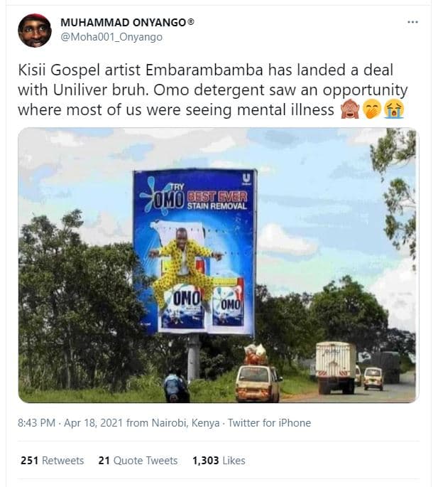 Muhammad onyango moha001_onyango kisii gospel artist embarambamba has landed a d