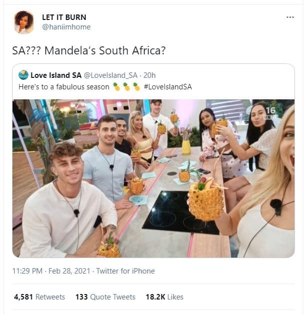 Let it burn haniimhome sa??? mandela's south africa? love island sa lovelsland_s