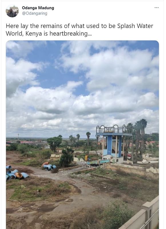 Odanga madung odangaring here lay the remains of what used to be splash water wo