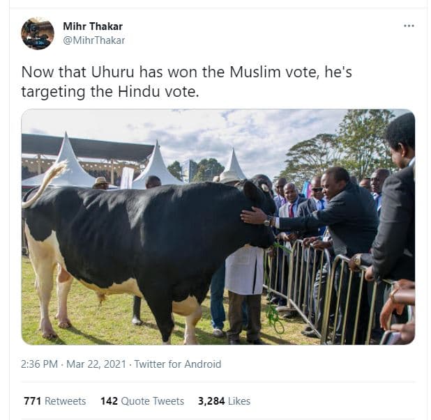Mihr thakar mihrthakar now that uhuru has won the muslim vote, he's targeting th