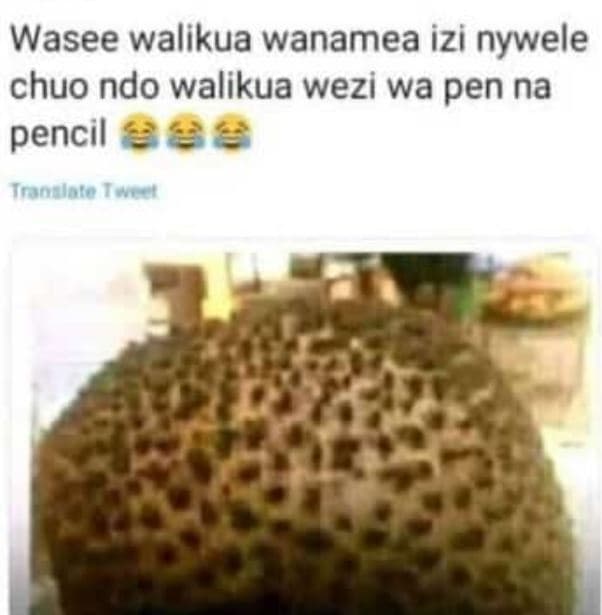 Wasee walikua wanamea izi nywele chuo ndo walikua wezi wa pen na pencil ironslol