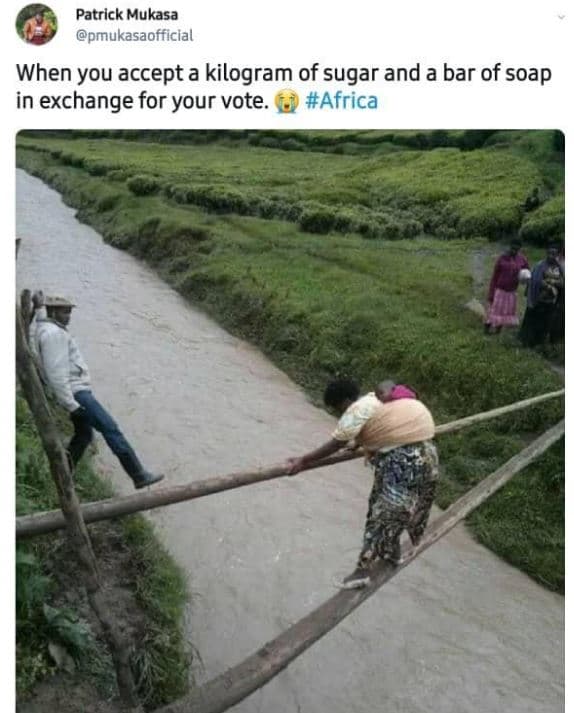 Patrick mukasa pmukasaofficlal when you accept a kilogram of sugar and a bar of