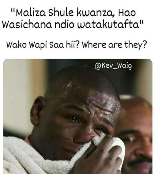 Maliza shule kwanza, hao wasichana ndio watakutafta wako wapi saa hii? where are