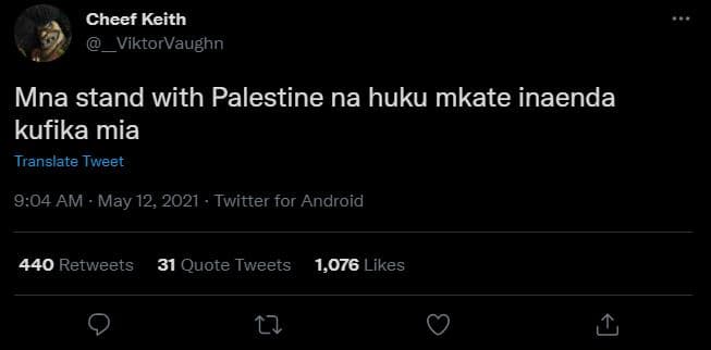 Cheef keith viktorvaughn mna stand with palestine na huku mkate inaenda kufika m