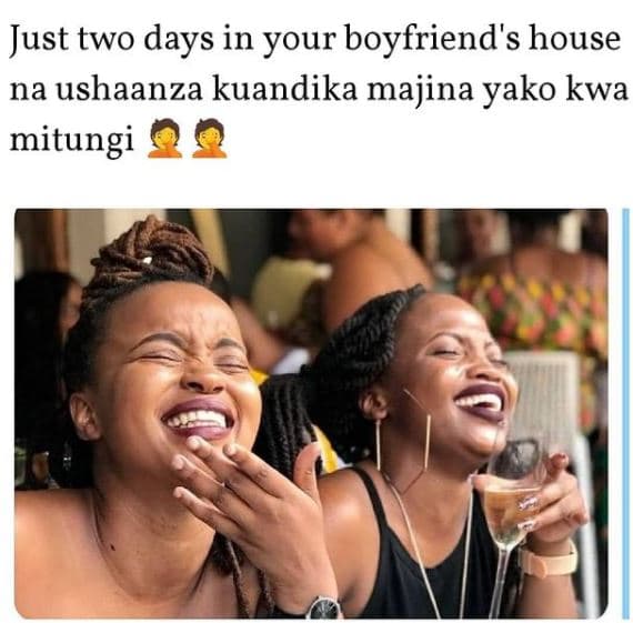Just two days in your boyfriend's house na ushaanza kuandika majina yako kwa mit