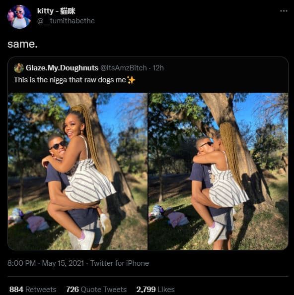 Kitty àk tumithabethe same. glaze my doughnuts itsamzbitch 12h this is the nigga