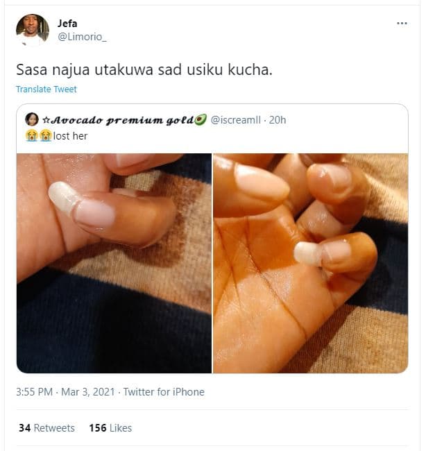 Jefa limorio _ sasa najua utakuwa sad usiku kucha. translate tweet idlvocado pre