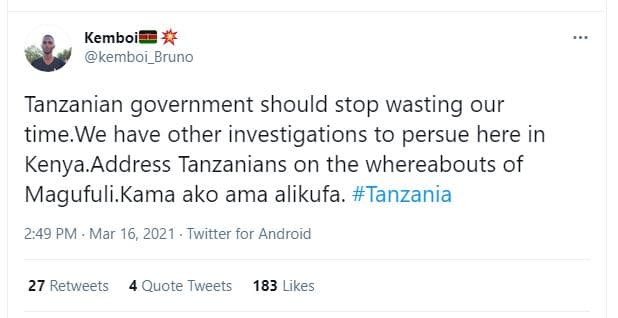 Kemboi kemboi_bruno tanzanian government should stop wasting our time we have ot