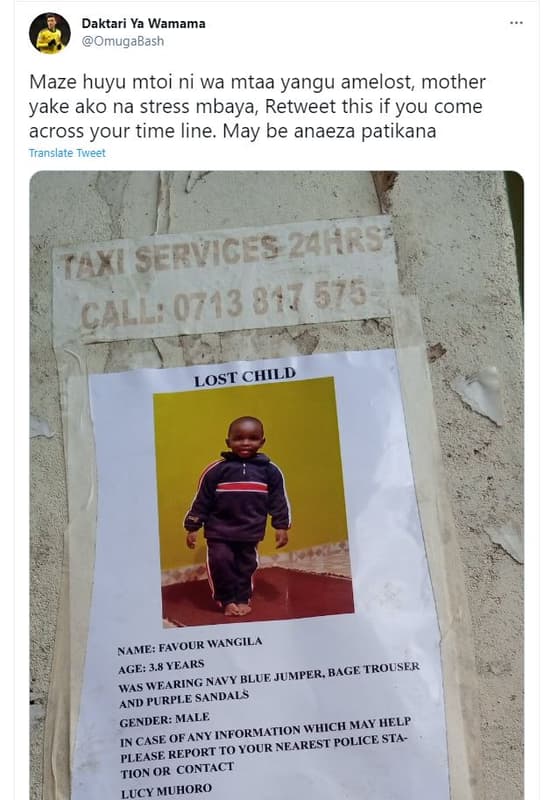 Daktari ya wamama omugabash maze huyu mtoi ni wa mtaa yangu amelost mother yake