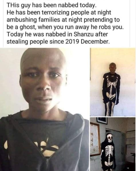 This guy has been nabbed today. he has been terrorizing people at night ambushin