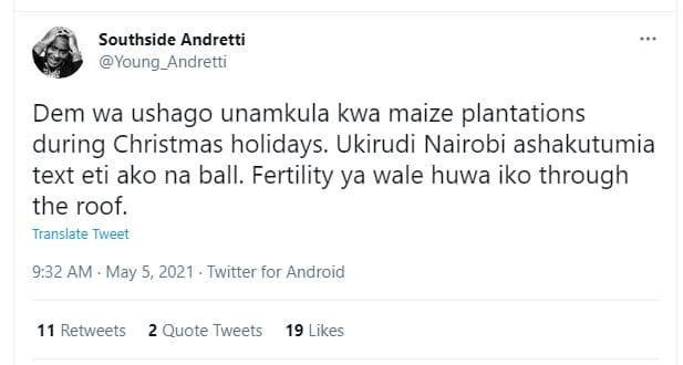 Southside andretti young_andretti dem wa ushago unamkula kwa maize plantations d