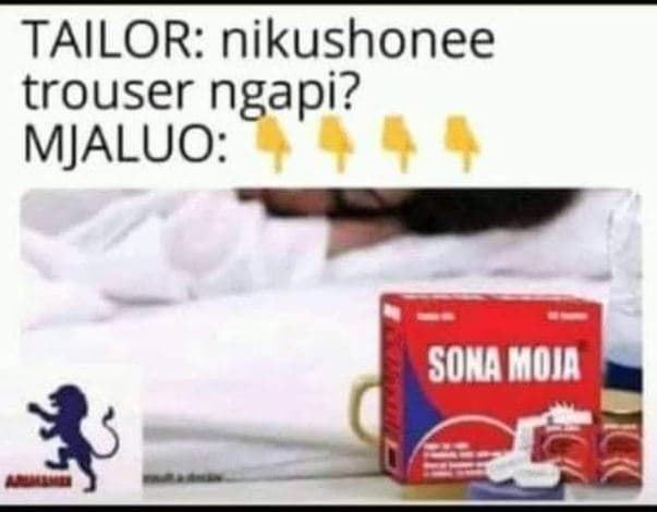 Tailor nikushonee trouser ngapi? mjaluo soma moia