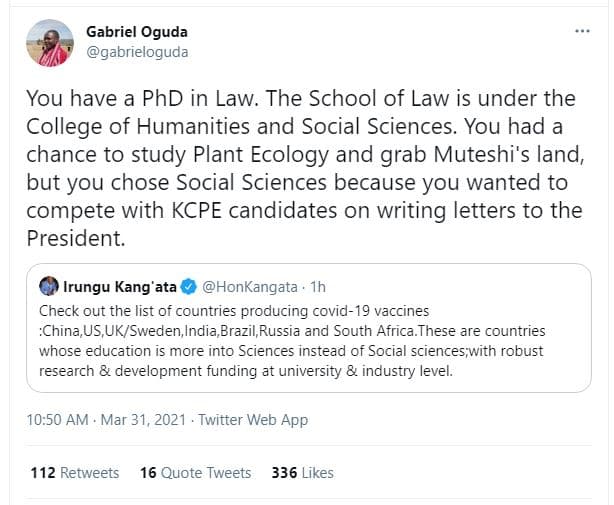 Gabriel oguda gabrieloguda you have a phd in law. the school of law is under the
