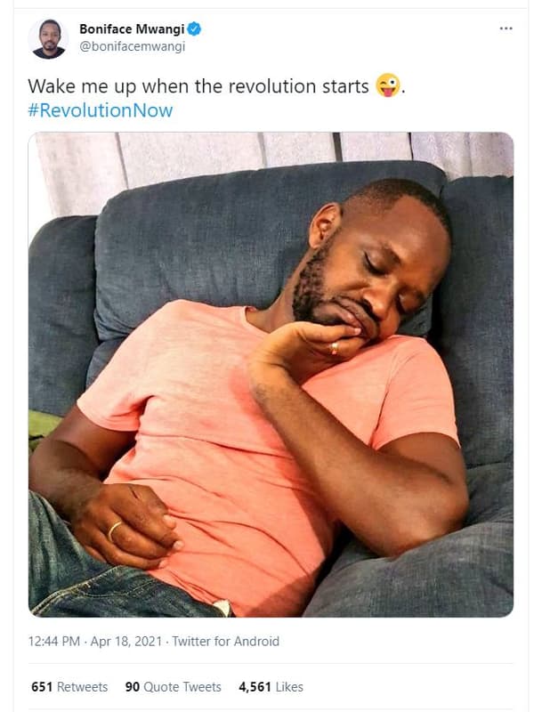 Boniface mwangi bonifacemwangi wake me up when the revolution starts revolutionn