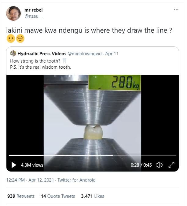 Mr rebel nzau lakini mawe kwa ndengu is where they draw the line ? hydrualic pre