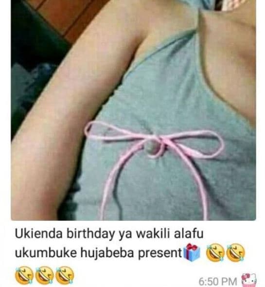 Ukienda birthday ya wakili alafu ukumbuke hujabeba present 6.50 pm