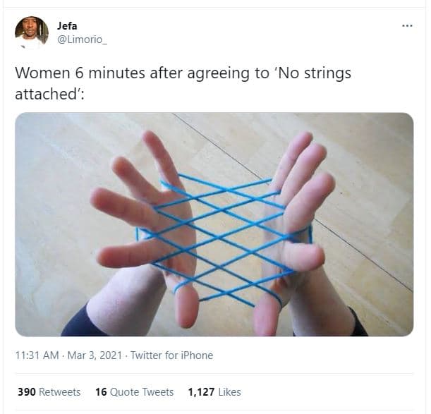 Jefa limorio _ women 6 minutes after agreeing to 'no strings attached' 11.31 am