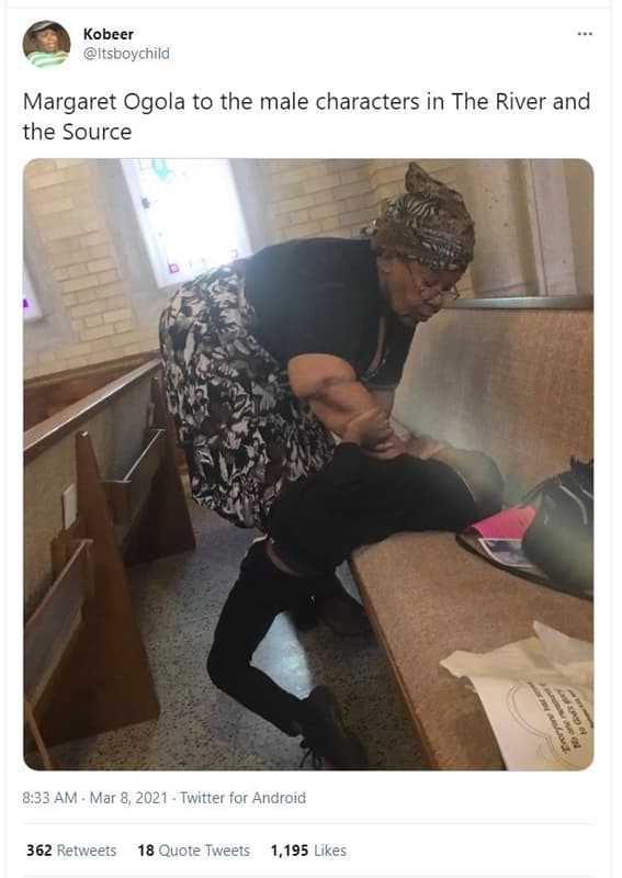 Kobeer itsboychild margaret ogola to the male characters in the river and the so