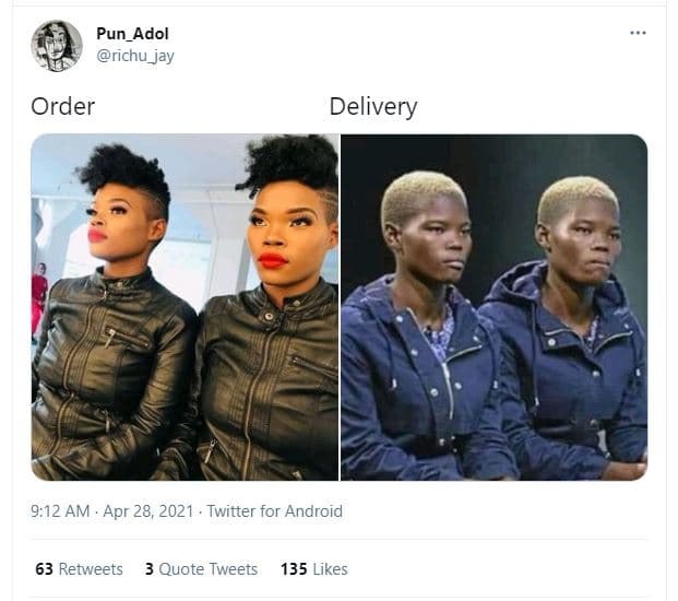 Pun_adol richu_jay order delivery 9,12 am apr 28, twitter for android 63 retweet