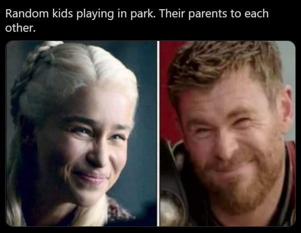 Random kids playing in park. their parents to each other.