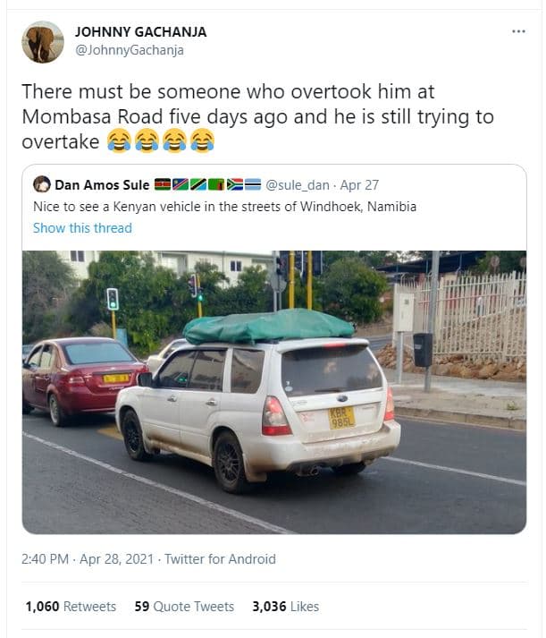 Johnny gachanja johnnygachanja there must be someone who overtook him at mombasa