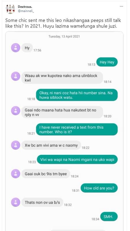 Dextrous mainneli _ some chic sent me this leo nikashangaa peeps still talk like