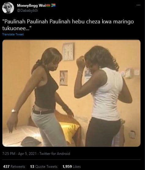 Moneybegg woi dababyboi paulinah paulinah paulinah hebu cheza kwa maringo tukuon