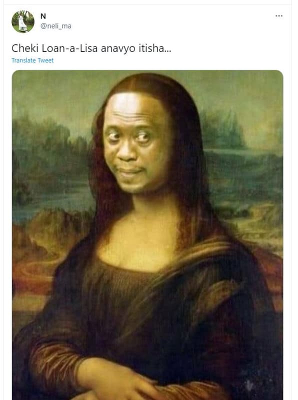 Neli_ma cheki loanalisa anavyo itisha. translate tweet