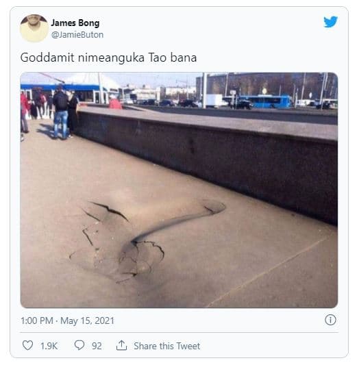 James bong jamiebuton goddamit nimeanguka tao bana 1,00 pm may 15 1.9k share thi