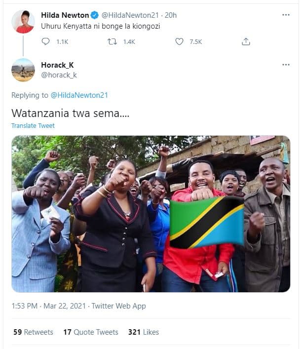 Hilda newton hildanewton21 zoh uhuru kenyatta ni bonge la kiongozi 11k 14k 7 5k