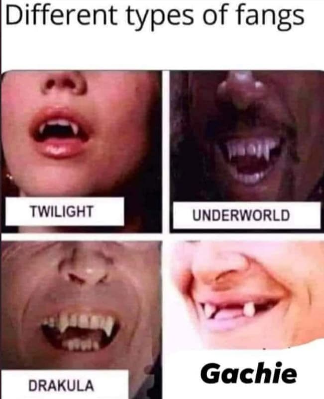 Different types of fangs twilight underworld gachie drakula