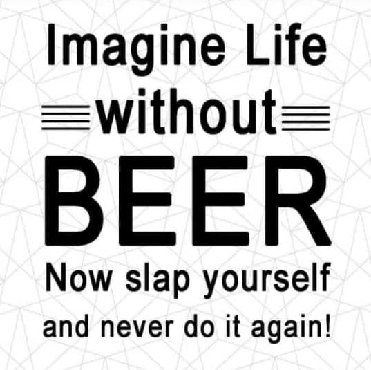 Imagine life without beer now slap yourself and never do it again!