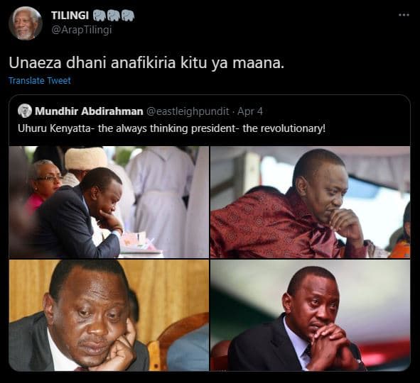 Tilingi 880 araptilingi unaeza dhani anafikiria kitu ya maana. translate tweet m