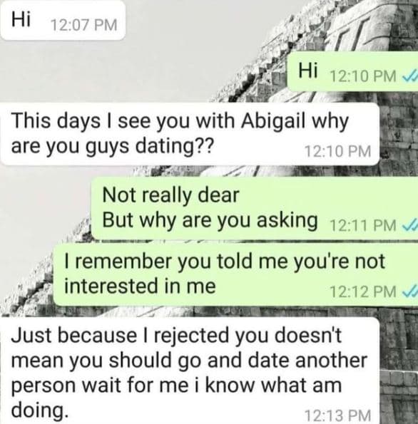 Hi 12.07 pm hi 12.10 pm this days see you with abigail why are you guys dating??