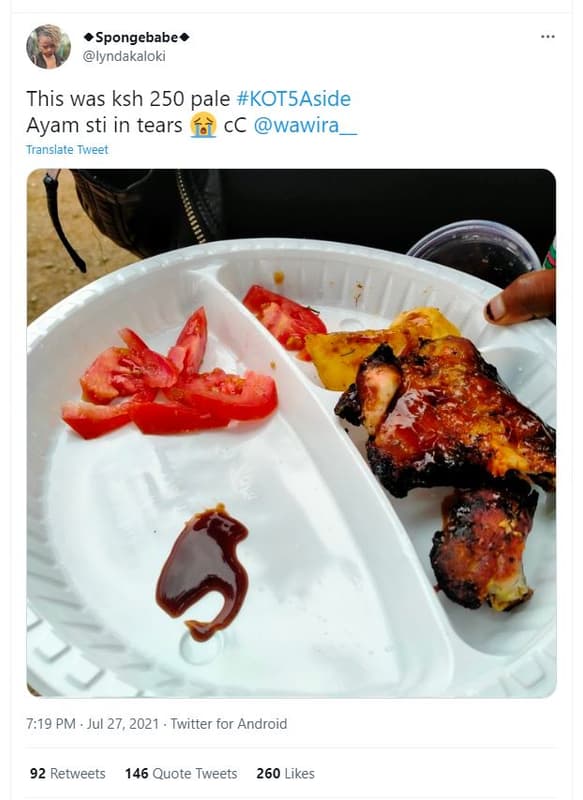 Spongebabev lyndakaloki this was ksh 250 pale kotsaside ayam sti in tears cc waw