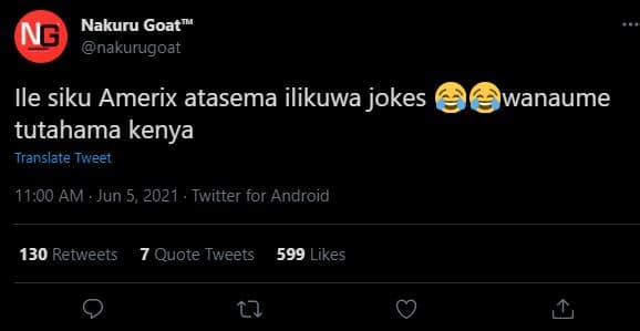 Nakuru goat ng nakurugoat ile siku amerix atasema ilikuwa jokes tutahama kenya t