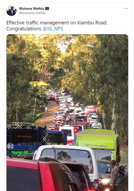 Mutuma mathiu mutuma_mathiu effective traffic management on kiambu road. congrat